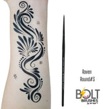 BOLT | Face Painting Brushes | Raven Collection - Round #3 - Fusion Body Art
