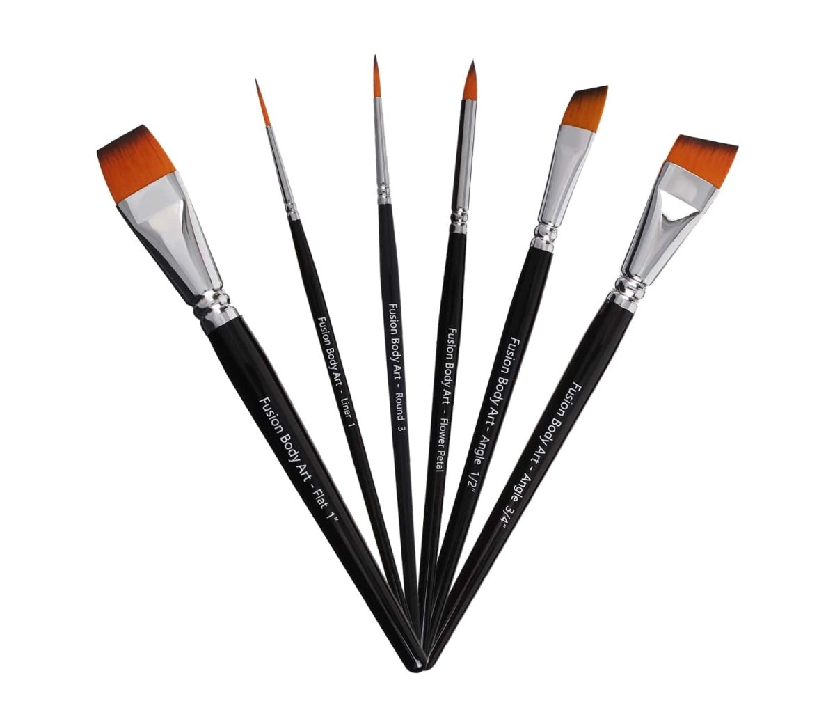 Fusion Body Art | Professional Face Paint Brush - Set Of 6