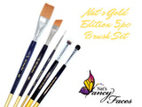 Nat's Gold Edition | Face Painting Brush 5pc Set - Fusion Body Art
