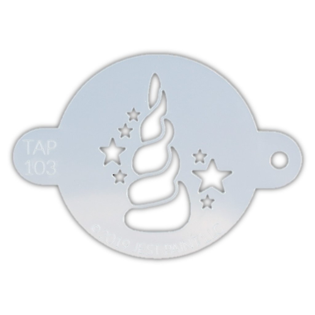 Tap 103 Unicorn Horn With Stars Face Painting Stencil – Fusion Body Art tap-103-unicorn-horn-with-stars-face-painting-stencil-fusion-body-art