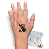 Tap 103 Face Painting Stencil | Unicorn Horn With Stars - Fusion Body Art