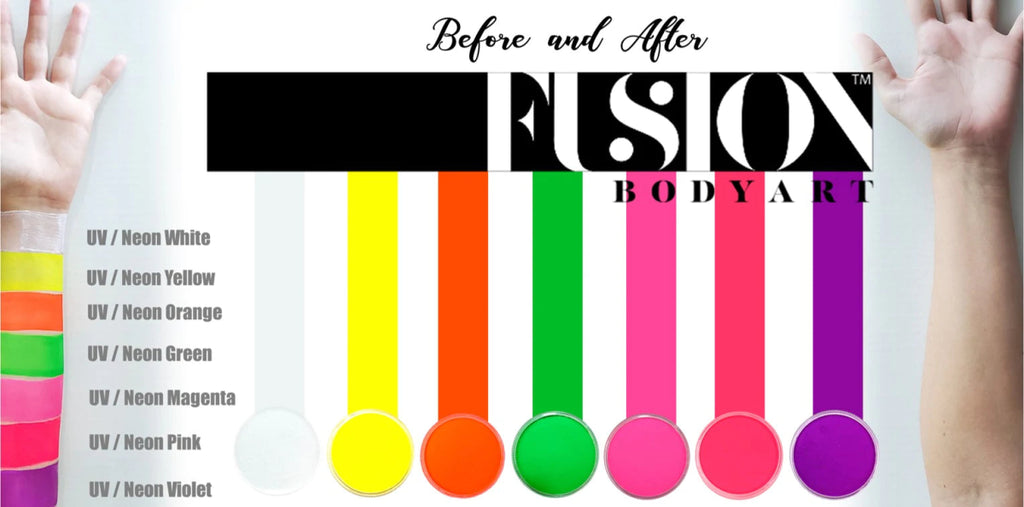 Fusion Body Art Product Review – Neon / UV FX Paint Colours