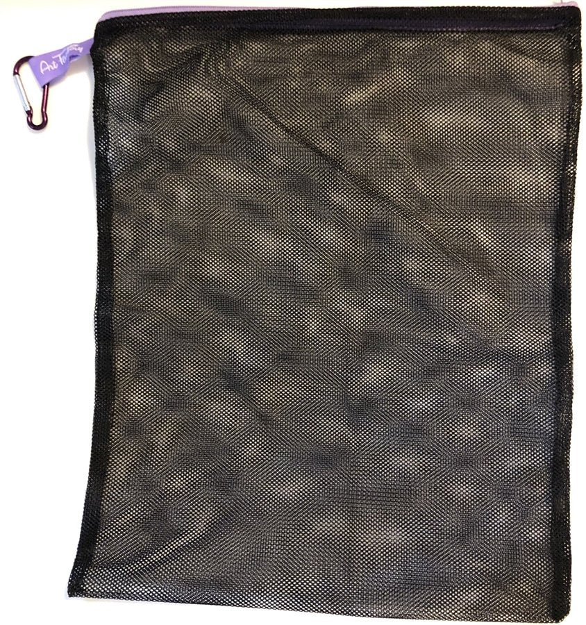 Art Factory Black Mesh Sponge Bag with Carabiner — for washing face painting sponges