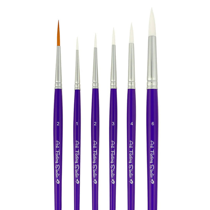 Art Factory Studio Face Paint Brush | Lines and Swirls 6pk Set - Fusion Body Art