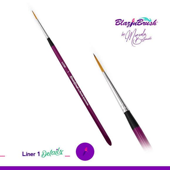 Blazin Face Painting Brush by Marcela Bustamante | DETAILS COLLECTION - Liner #1 - Fusion Body Art