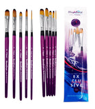 Blazin Face Painting Brush by Marcela Bustamante | Filbert Collection Set 4 + 1 Liner #3 Xl - Fusion Body Art