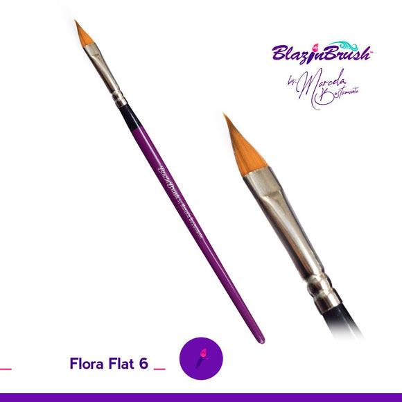 Blazin Face Painting Brush by Marcela Bustamante | Flat Pointy | Flora #6 - Fusion Body Art