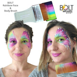 BOLT | Diamond Collection - Rainbow Face and Body Brush (2.5 Inch Flat) - Fusion Body Art