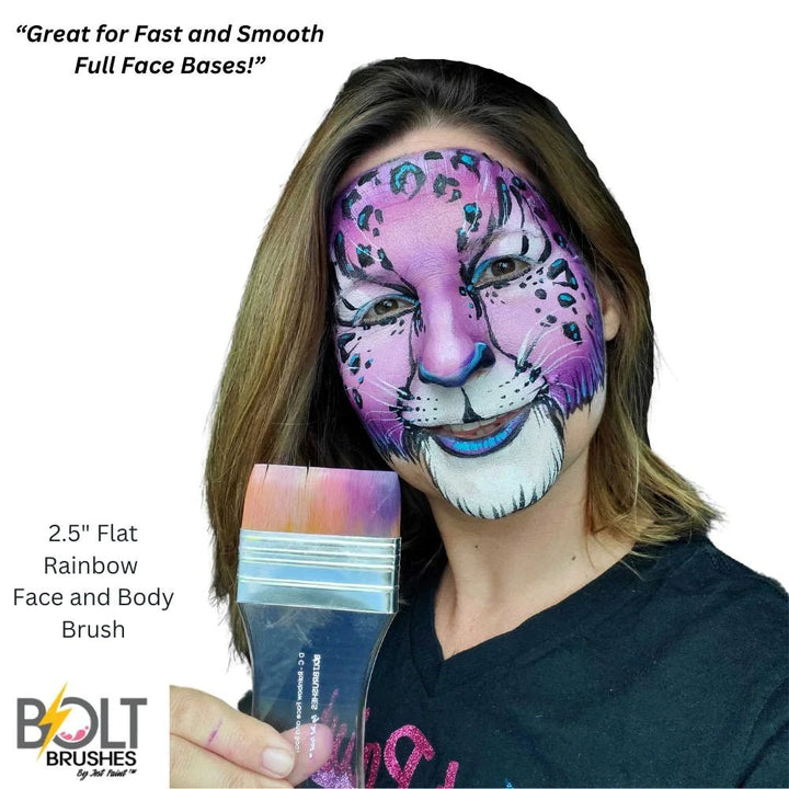 BOLT | Diamond Collection - Rainbow Face and Body Brush (2.5 Inch Flat) - Fusion Body Art