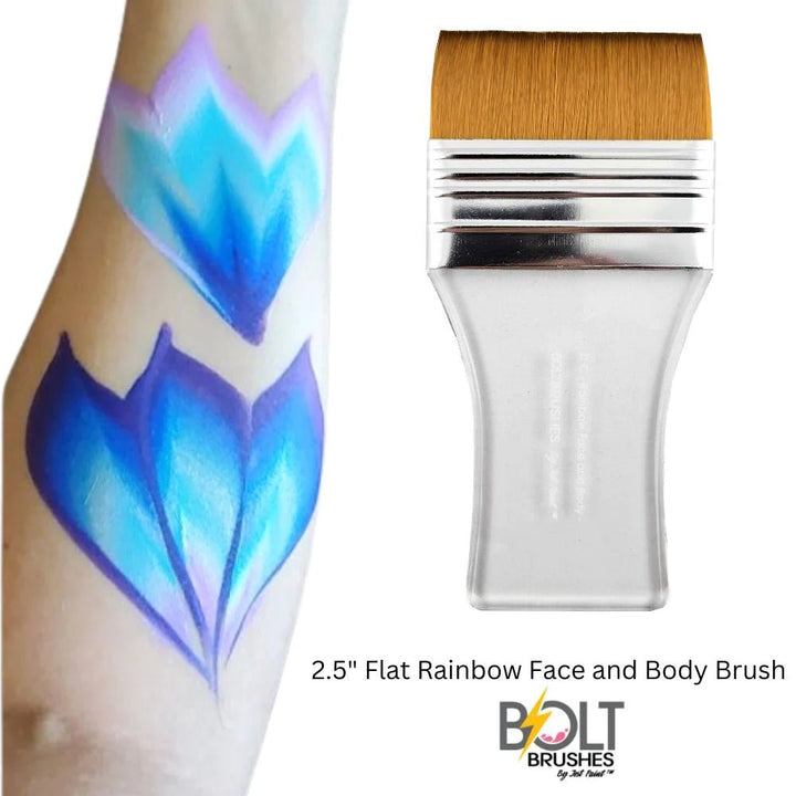 BOLT | Diamond Collection - Rainbow Face and Body Brush (2.5 Inch Flat) - Fusion Body Art