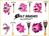 BOLT | Face Painting Brushes by Jest Paint - Medium FIRM Angle 5/8 inch - Fusion Body Art