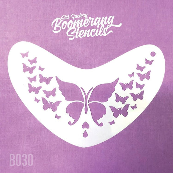 Boomerang Face Paint Stencil by Art Factory | Butterfly - B030 - Fusion Body Art
