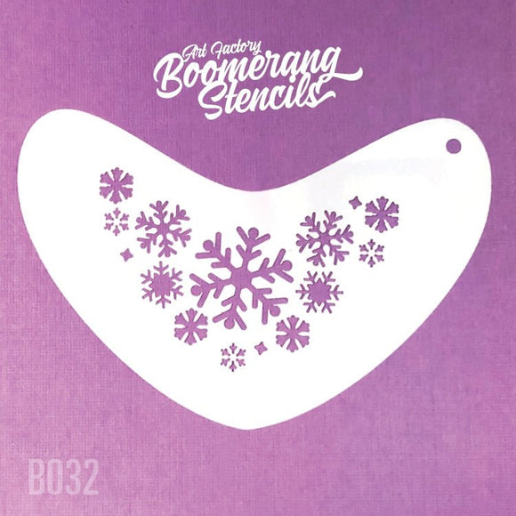 Boomerang Face Paint Stencil by Art Factory | Frozen Snowflake - B032 - Fusion Body Art