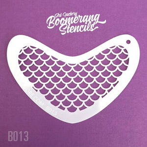 Boomerang Face Paint Stencil by Art Factory | Mermaid Scale - B013 - Fusion Body Art