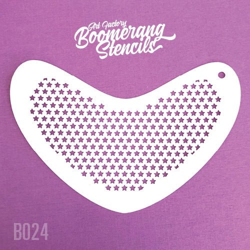 Boomerang Face Paint Stencil by Art Factory | Small Stars - B024 - Fusion Body Art