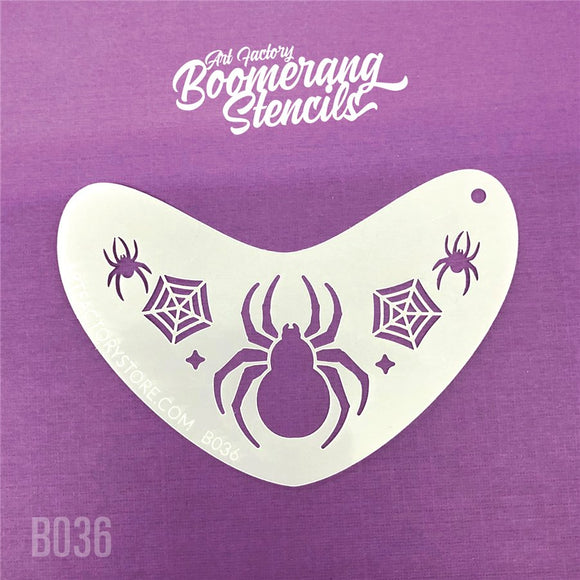 Boomerang Face Paint Stencil by Art Factory | Spider Crown - B036 - Fusion Body Art