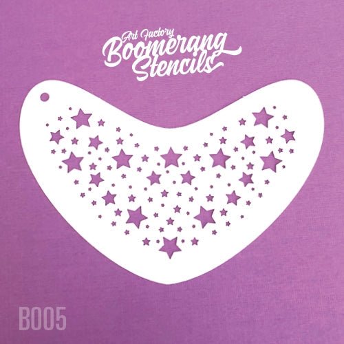 Boomerang Face Paint Stencil by Art Factory | Star Twinkle - B005 - Fusion Body Art
