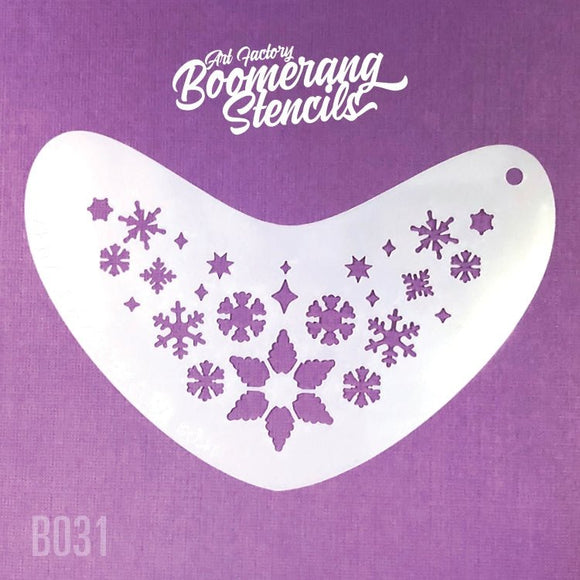 Boomerang Face Paint Stencil by Art Factory | Whimsy snowflake - B031 - Fusion Body Art