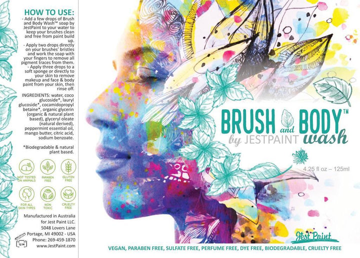 Brush and Body Wash | Face, Body and Brush Soap by Jest Paint - Fusion Body Art