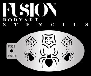 Crawing Spider & Web Face Paint Stencil - FS33 - Fusion Body Art