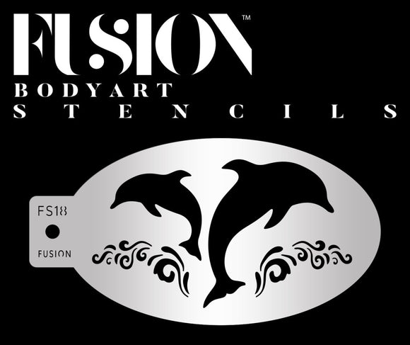 Dancing Dolphin Face Paint Stencil - FS18 - Fusion Body Art