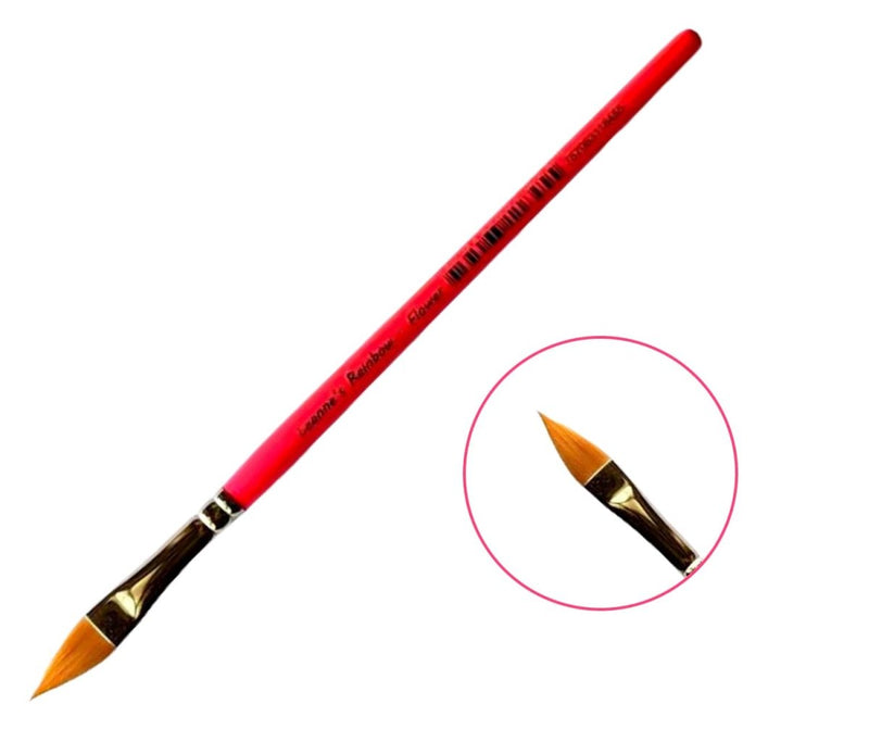 Leanne’s Rainbow 3/8 inch flower brush — for double dip flowers and leaf shapes in face painting