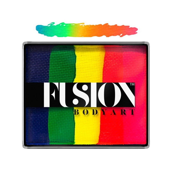 Fusion Body Art Face & FX Rainbow Cakes – Neon Rainbow | 50g - Fusion Body Art
