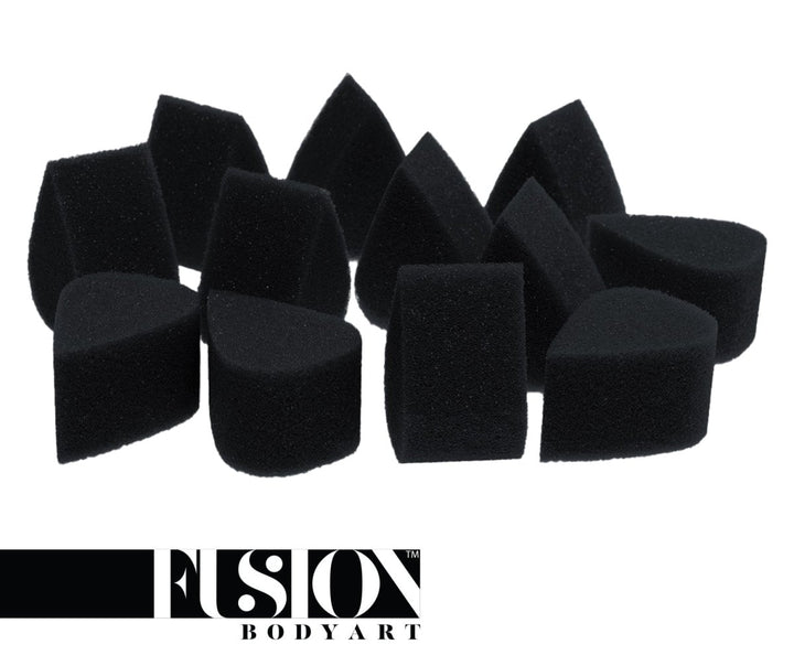 Fusion Body Art - Face Paint Petal Sponge | Charcoal Black 12PK - Fusion Body Art