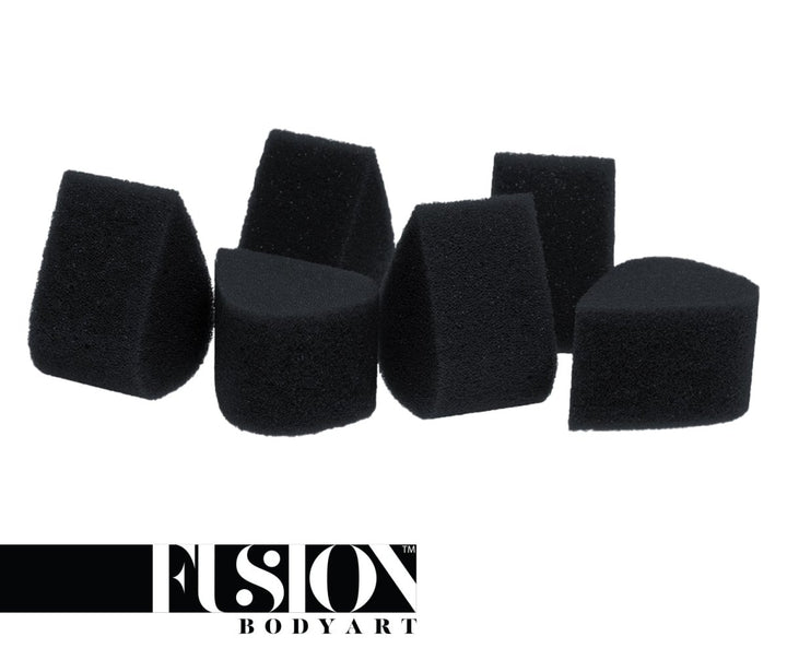 Fusion Body Art - Face Paint Petal Sponge | Charcoal Black 6PK - Fusion Body Art