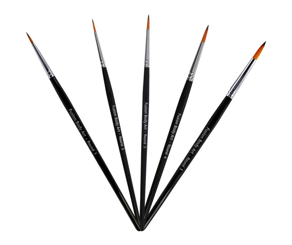 Fusion Body Art | Professional Face Paint Brush - SET OF 5 Rounds - Fusion Body Art