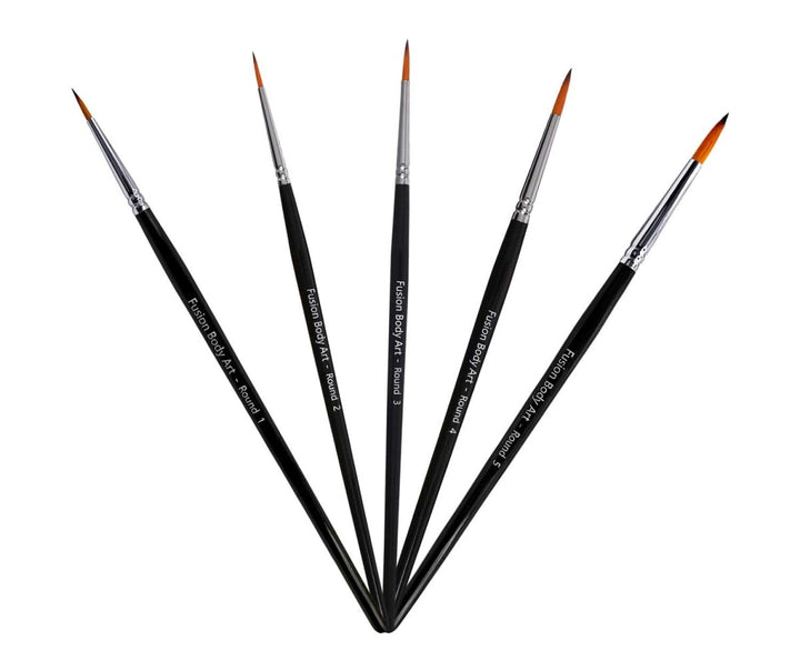 Fusion Body Art | Professional Face Paint Brush - SET OF 5 Rounds - Fusion Body Art