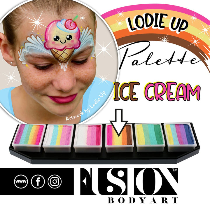 Fusion Face Painting Palette – Lodie Up Cute Pastel Rainbow Palette - Fusion Body Art