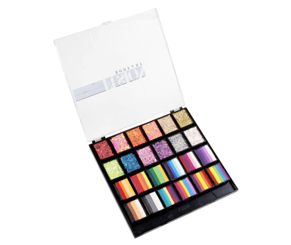 Fusion One Stroke & Glitter Cream Palette | Rainbow Party - Fusion Body Art