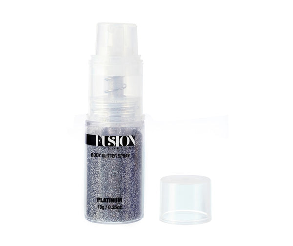 Glitter Pump Spray | Platinum - Metallic Silver Glitter - Fusion Body Art