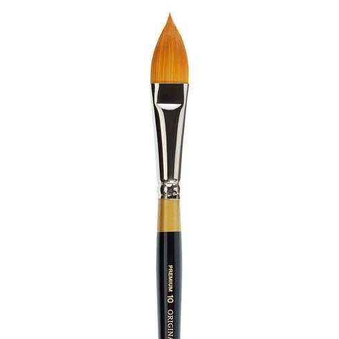 KingArt 9930 | Face Painting Brush - Original Gold Golden Taklon Oval Floral Petal #10 - Fusion Body Art