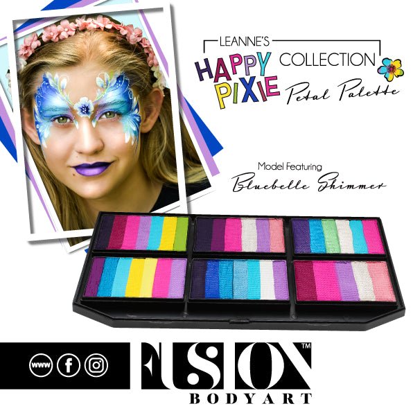 Leanne's Face Painting Petal Cake | Leanne's Bluebelle Shimmer - Fusion Body Art