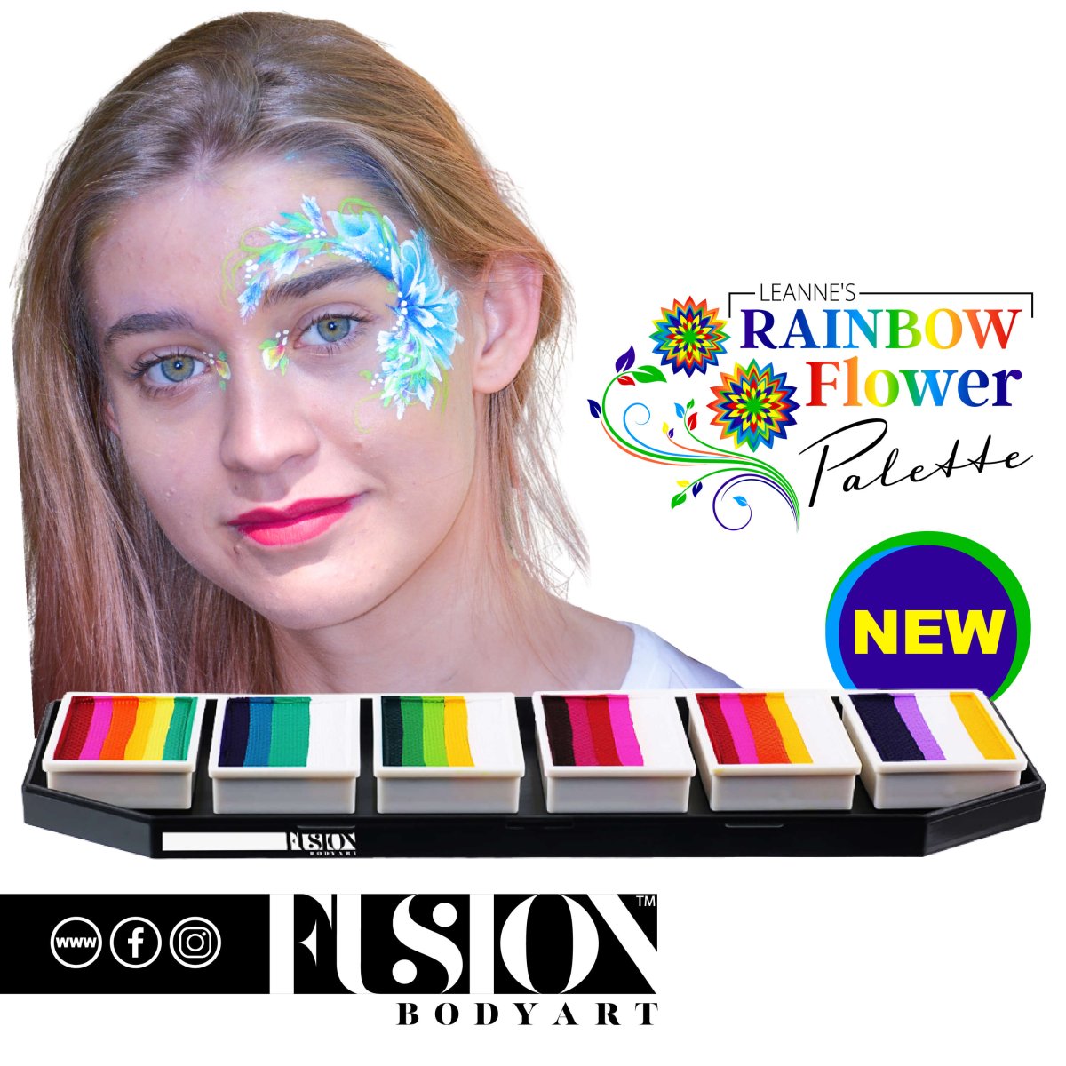 Leanne's Rainbow Flower Palette - Fusion Body Art