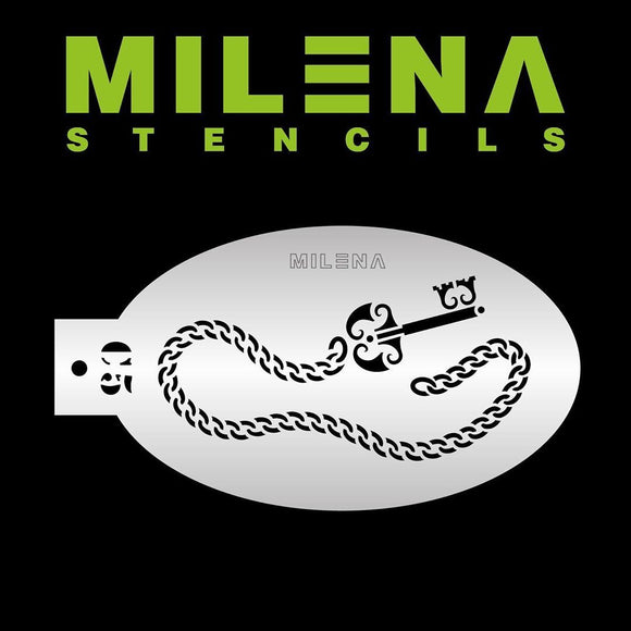 MILENA STENCILS | Face Painting Stencil - Chain and Key C5 - Fusion Body Art