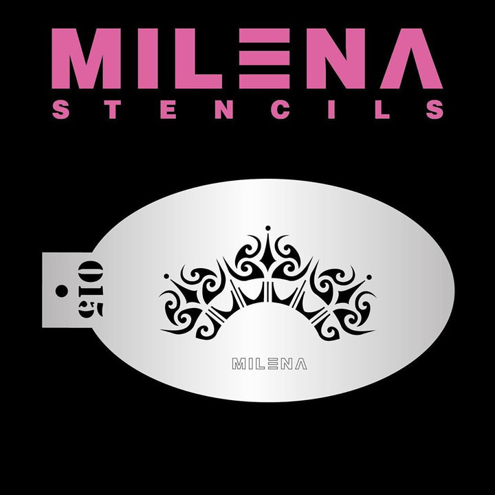 MILENA STENCILS | Face Painting Stencil - Cirque Crown 015 - Fusion Body Art