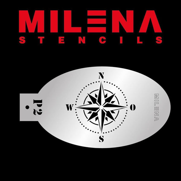 MILENA STENCILS | Face Painting Stencil - Compass P2 - Fusion Body Art