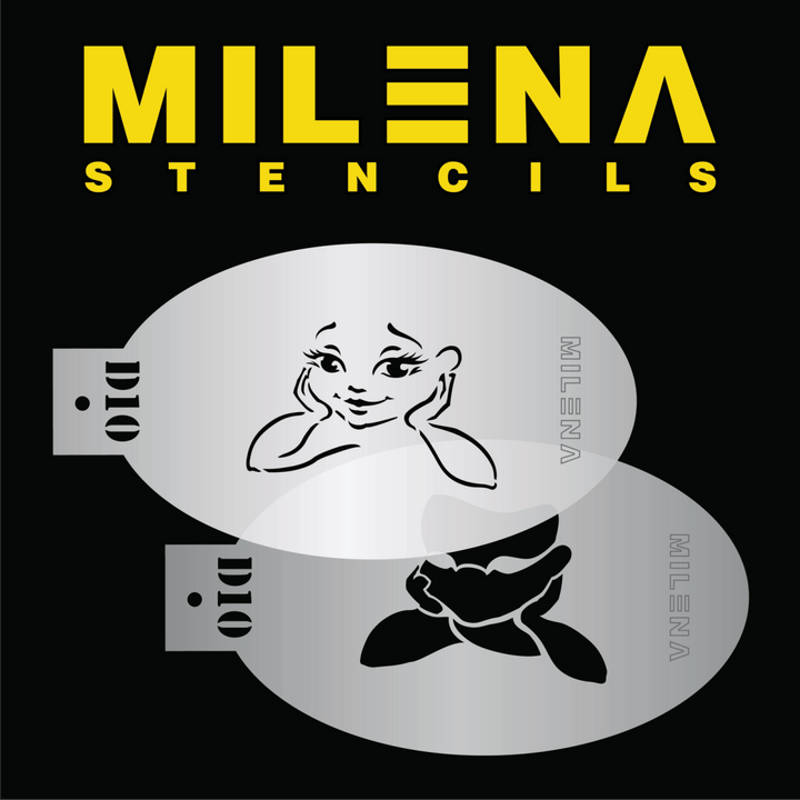 MILENA STENCILS | Face Painting Stencil - Cute Face Bright Eyes D10 - Fusion Body Art