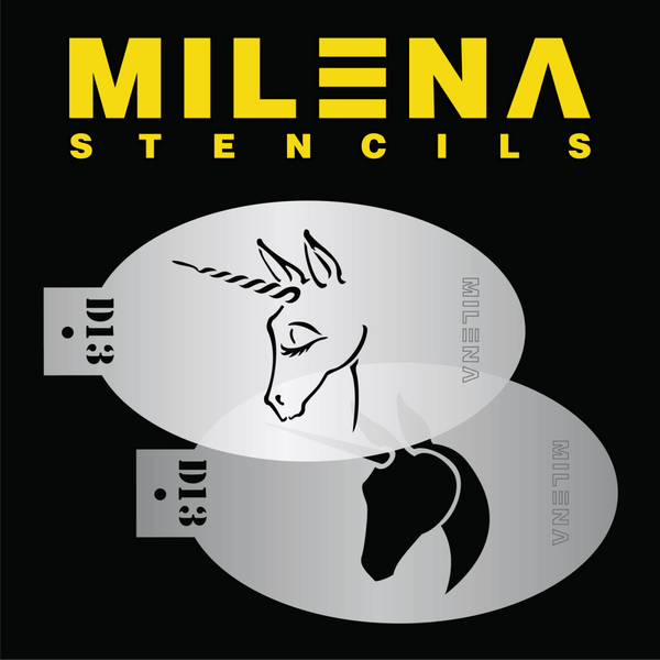 MILENA STENCILS | Face Painting Stencil - Dreamy Unicorn D13 - Fusion Body Art