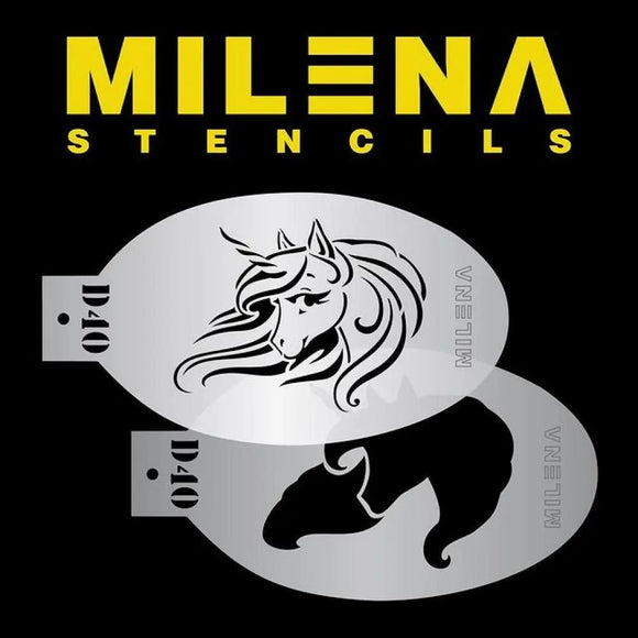 Milena Stencils | Face Painting Stencil - Flowing Mane | New - Fusion Body Art