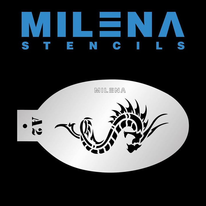 MILENA STENCILS | Face Painting Stencil - Full Dragon A2 - Fusion Body Art