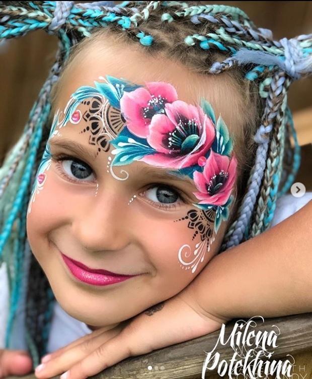 MILENA STENCILS | Face Painting Stencil - Henna Centerpiece 010 - Fusion Body Art