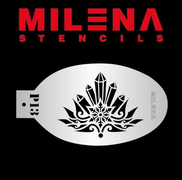 MILENA STENCILS | Face Painting Stencil - Ice Crown P13 - Fusion Body Art