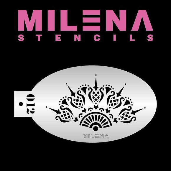 MILENA STENCILS | Face Painting Stencil - Lace Crown 012 **DISC - Fusion Body Art