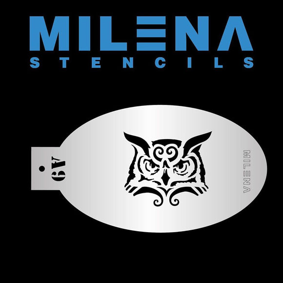 MILENA STENCILS | Face Painting Stencil - Owl - Fusion Body Art