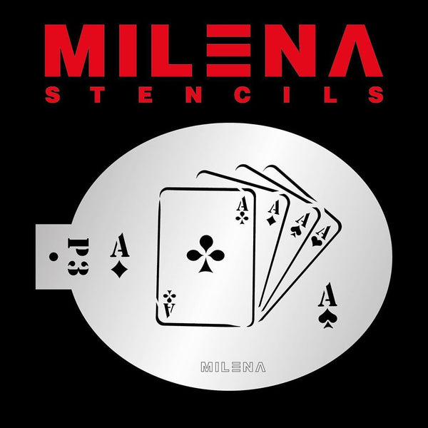 MILENA STENCILS | Face Painting Stencil - Playing Cards P3 - Fusion Body Art