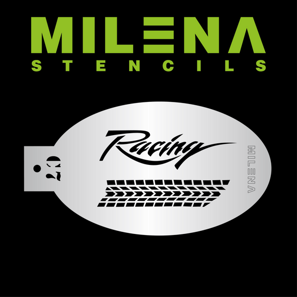 MILENA STENCILS | Face Painting Stencil - Racing Tyre C7 - Fusion Body Art